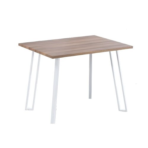 Mesa comedor rectangular 100 x 70 cm, 4 patas metálicas blancas - Tonengo