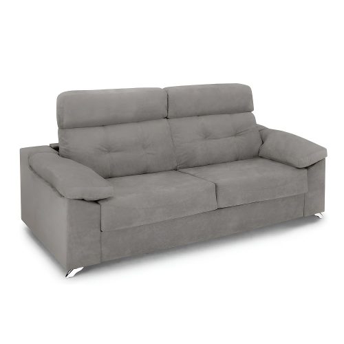 Sofá cama, apertura italiana, reposabrazos, cojines, colchón 16 cm, gris claro - Pavia