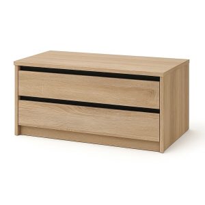 Cajonera para interior de armario, 2 cajones, sin tiradores, color roble - Verona