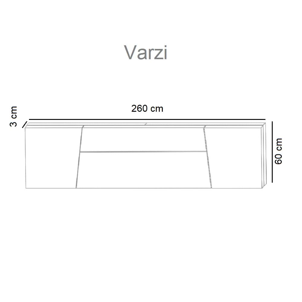 Cabecero de pared largo, 260 cm, tableros centrales forma trapecio - Varzi  - MEBLERO