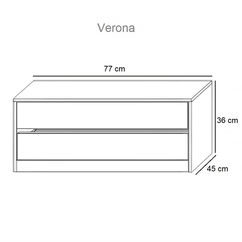 Cajonera para interior de armario, 2 cajones, sin tiradores - Verona