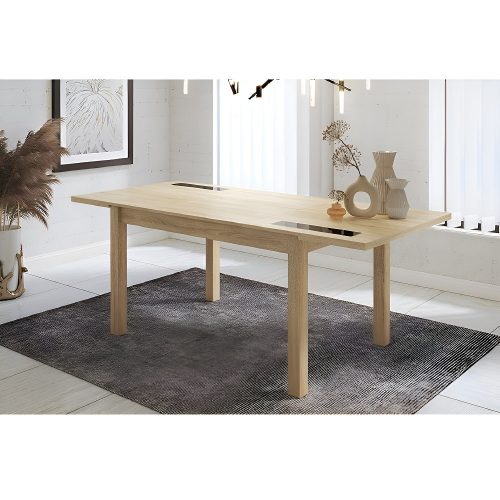 Tavolo Da Cucina Allungabile ASTIMESA – Vetro Rosso 90x50 Cm (esteso 140x50 Cm)