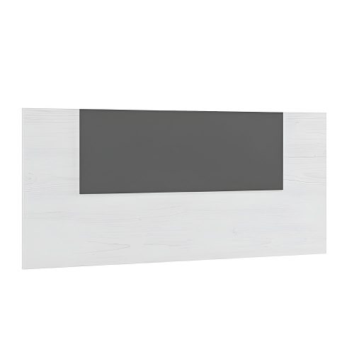 Cabecero de pared individual, 110 cm, tablero central rectangular, blanco con vetas-gris - Miki