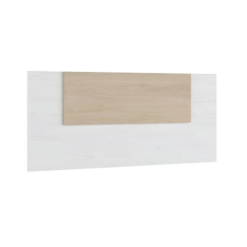 Cabecero de pared individual, 110 cm, tablero central rectangular, blanco con vetas-roble - Miki