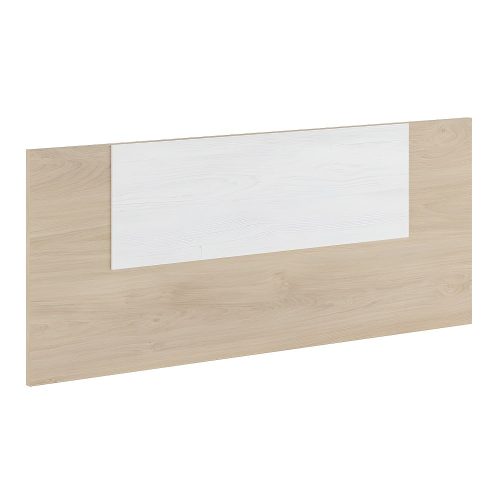 Cabecero de pared individual, 110 cm, tablero central rectangular, roble-blanco con vetas - Miki