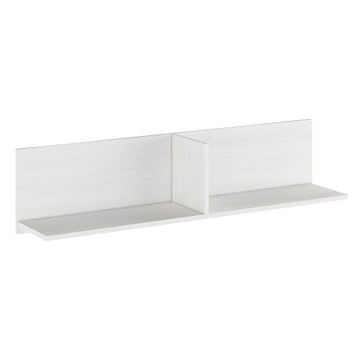 Estante de pared, panel trasero, dividido en 2 secciones, 120 cm. Color blanco con vetas - Miki