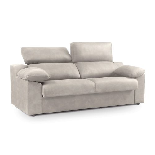 Sofá cama apertura italiana, cabezales reclinables, colchón 18 cm, plata - Artana