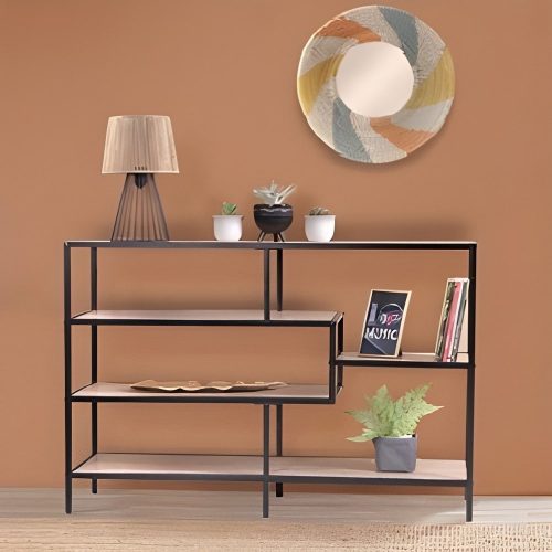 Low Horizontal Metal Bookcase, 5 Shelves, 114 cm Wide, 76 cm High - Chicago - Image 2