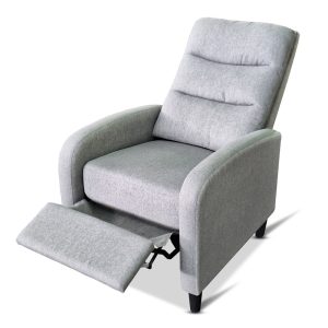 Butaca relax manual, respaldo reclinable, reposapies, gris - Graz
