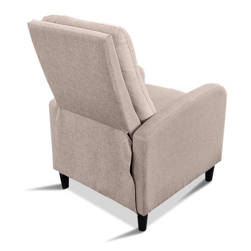 Vista trasera. Butaca relax, respaldo reclinable, reposapies, beige - Graz