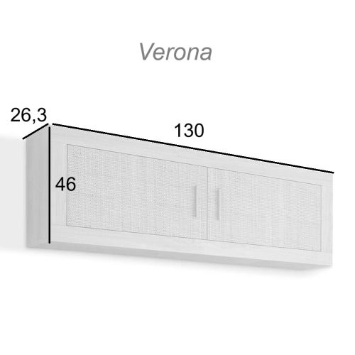 Medidas. Estante para colgar, 2 puertas, horizontal - Verona