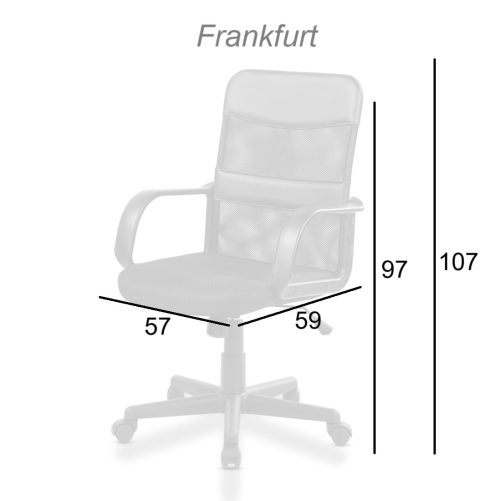 Medidas. Silla de oficina altura regulable - Frankfurt