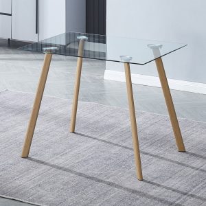 Mesa de vidrio transparente 100 x 70 cm, patas inclinadas - Halmstad