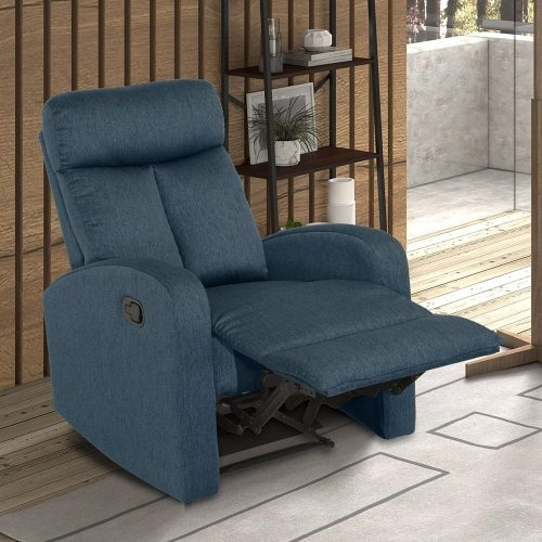 Sillón relax manual brazos estrechos, gris, abierto – Dortmund