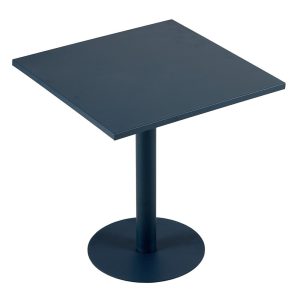 Mesa de comedor pedestal, cuadrada, metálica, 70 x 70 cm, gris oscuro - Kolding